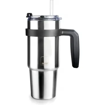 Trinkbecher Thermobecher Becher mit Henkel Ibili 669006 Grau Edelstahl 580 ml