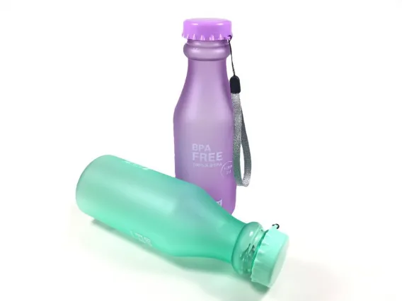 Wasserflaschen-Set BPA-frei 550ml Wasser-Trinkflasche Sport Tritan minze+lila