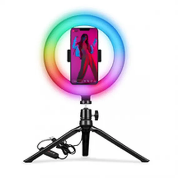Celly Selfie Lichtring mit Stativ und Fernbedienung CLICKRINGRGBBK
