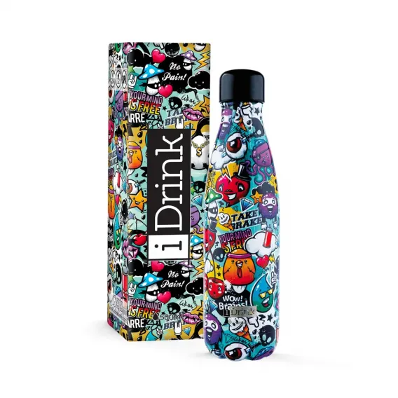 Itotal Thermosflasche iTotal i-Drink Graffiti Edelstahl 500 ml