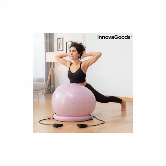 Yoga-Ball mit Stabilittsring und Widerstandsbndern Ashtanball InnovaGoods
