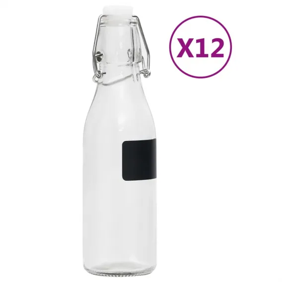 Glasflaschen mit Bgelverschluss 12 Stk. Rund 250 ml